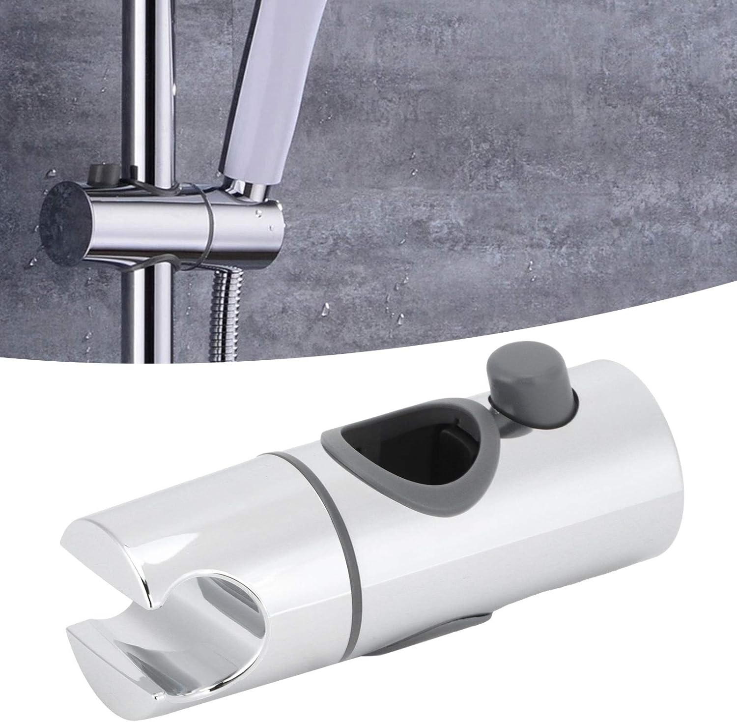 Adjustable Shower Head Holder, Sturdy ABS Bracket, Easy Installation, Aim Shower Head,Cp Electroplating, 25Mm Slide Bar Bathroom Supply image number 5