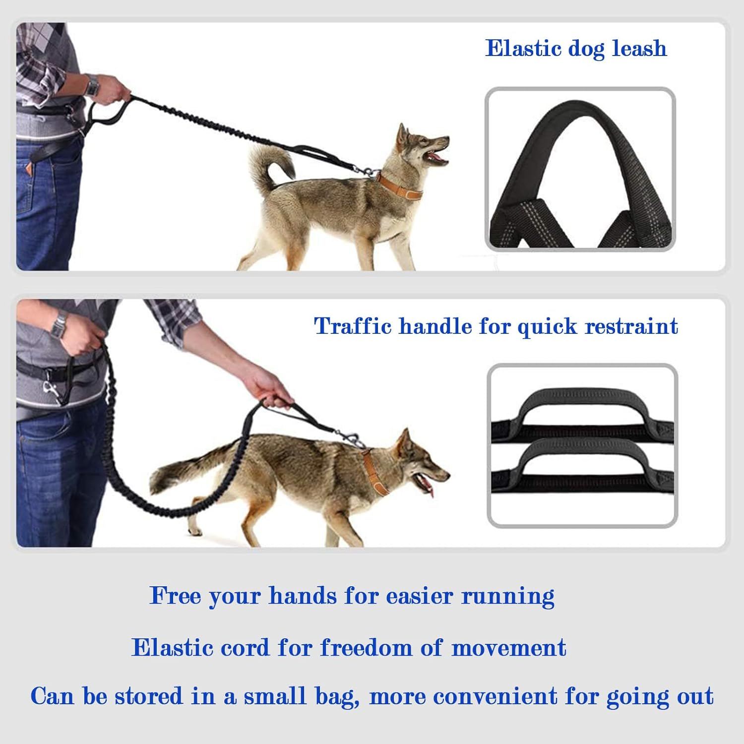 Hands Free Dog Leash,Double Dog Leash with Dog Poop Bags and Dog Rope Toy,Waist Leash for Dog Walking,Running Leash for Dogs image number 5