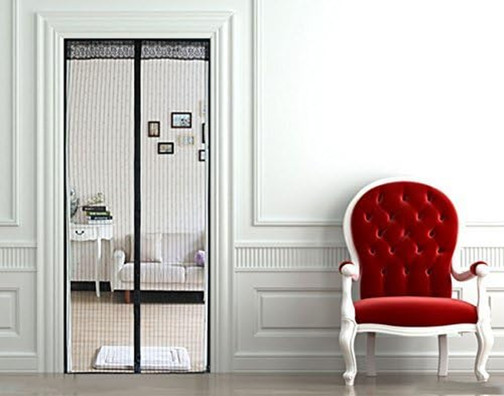 Thefitlife Magnetic Fly Screen for Door - Heavy Duty Mesh Curtain with Full Frame Hook and Loop and Powerful Magnets That Snap Shut Automatically｡ｭ (38"X97" Fits Door Size up to 36"X96" Max)