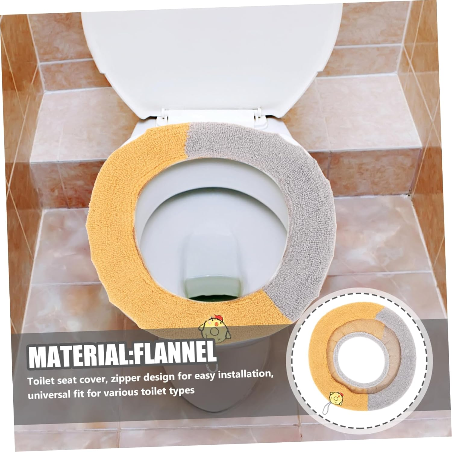 Hoement Toilet Seat Covers Washable Seating Cushion Toilet Mat Toilet Seat Heater Toilet Cushion Seat Flannel Toilet Cover Soft Seat Cushion Warm Toilet Seat Cover