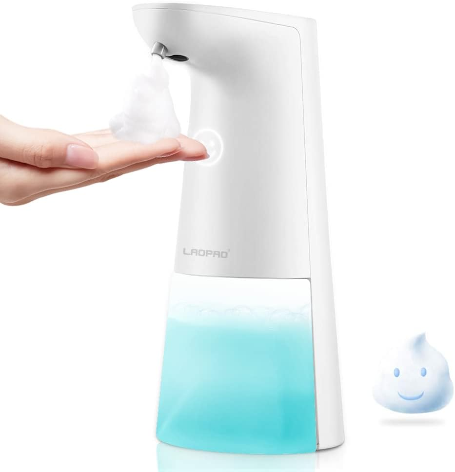 LAOPAO Automatic Hands Free Foaming Soap Dispenser, 240Ml Countertop Touchless Soap Pump for Bathroom Kitchen Xmas Gift - All White image number 5