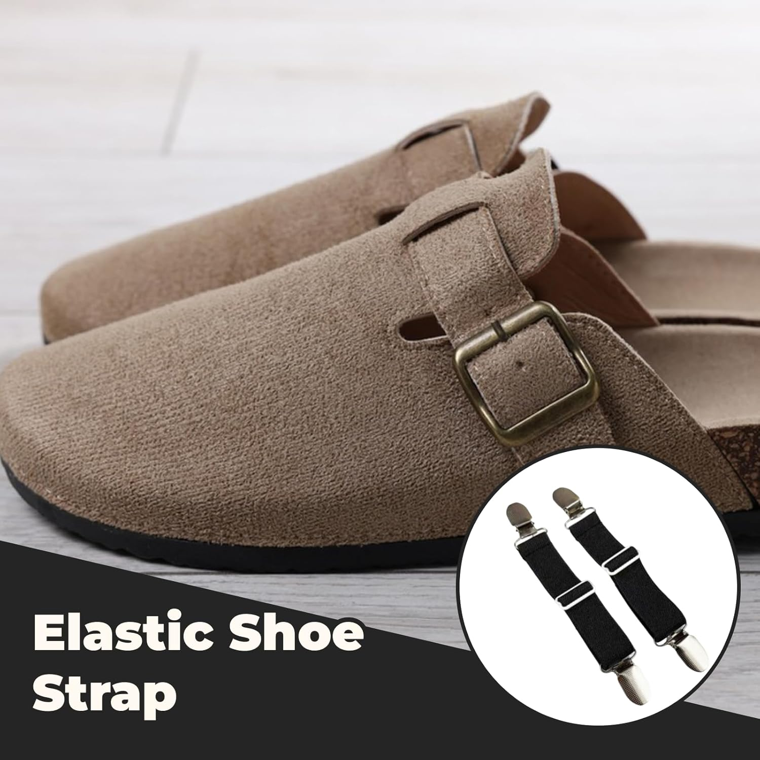 Elastic Shoe Straps Elastic Band Replacement Heavy Duty Women Slide Heel Straps - Black image number 3