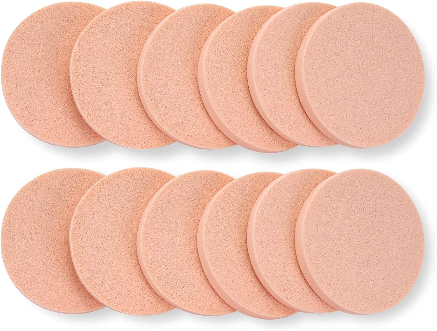 Molain round Sponge Puff Set,12 Pcs 2.2 Inch Facial Powder Puffs Foam Sponges for Liquid Foundation Makeup , Facial Cleansing image number 1