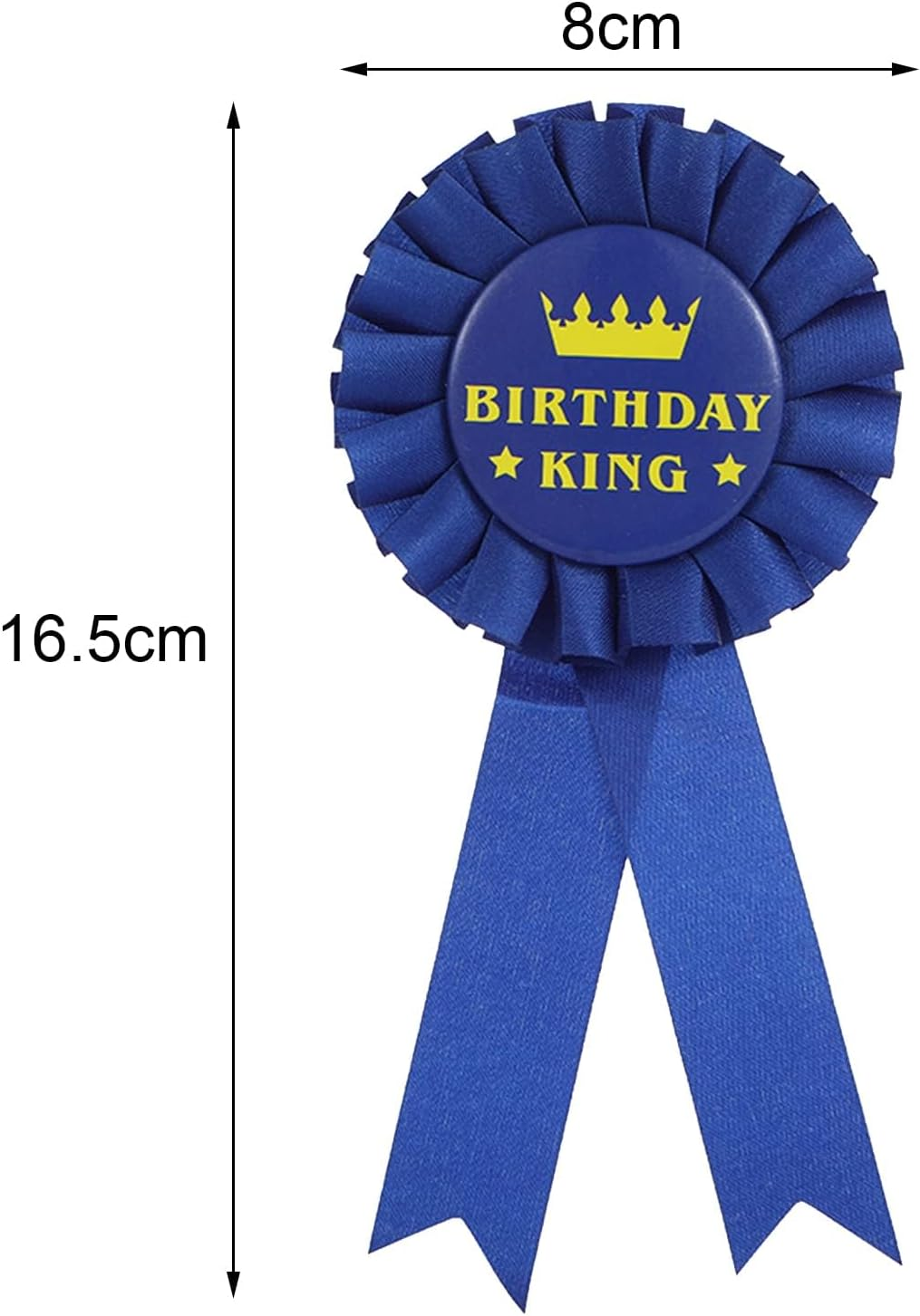 Birthday King Award Ribbon,Blue Satin Fabric Birthday Men Tinplate Badge Pin,Happy Birthday Party Accessory Brooch Pins,Happy Birthday Boy Party Button Pins（Blue） - Blue image number 4