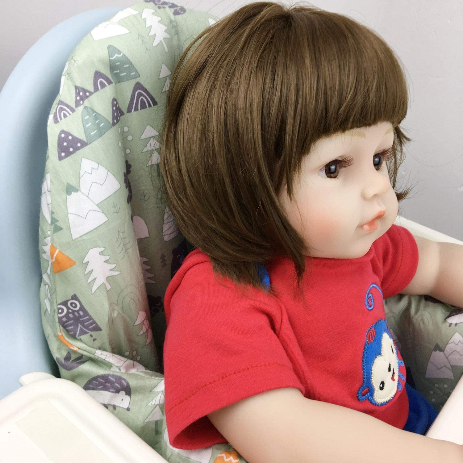 ZARPMA Inflatable Cushion Inner Cover Cotton Cover for IKEA Antilop Highchair (Cover Only) (Green) - Grey image number 5