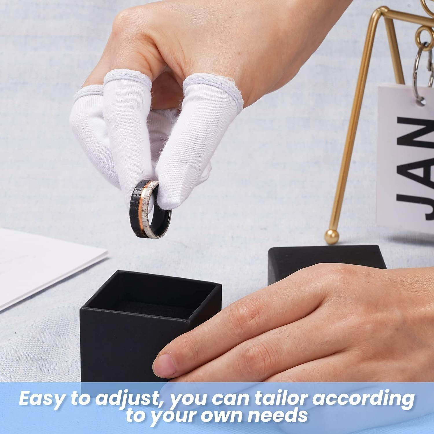 Cotton Finger Cots, 50 Pcs Cloth Finger Cots Finger Toe Sleeves Fingertips Protective Cover, White Finger Cots Finger Protectors, Thumb Protector for Finger Tips Comfortable and Breathable image number 3