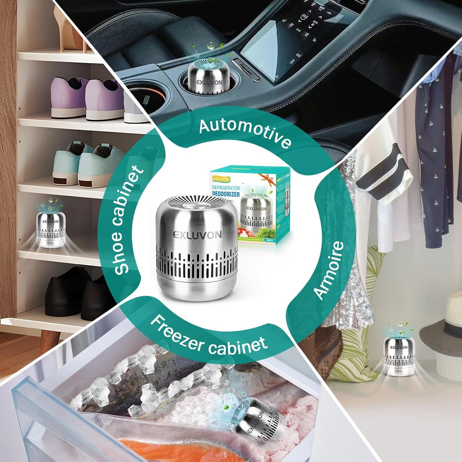 Refrigerator Deodorizer,Lasts for 10 Years, Kitchen Gadgets Odor Eliminator for Fridge, Wardrobe, Shoe Cabinet,Room,Rv and New Home,More Effective than Baking Soda Charcoal Air Purifier