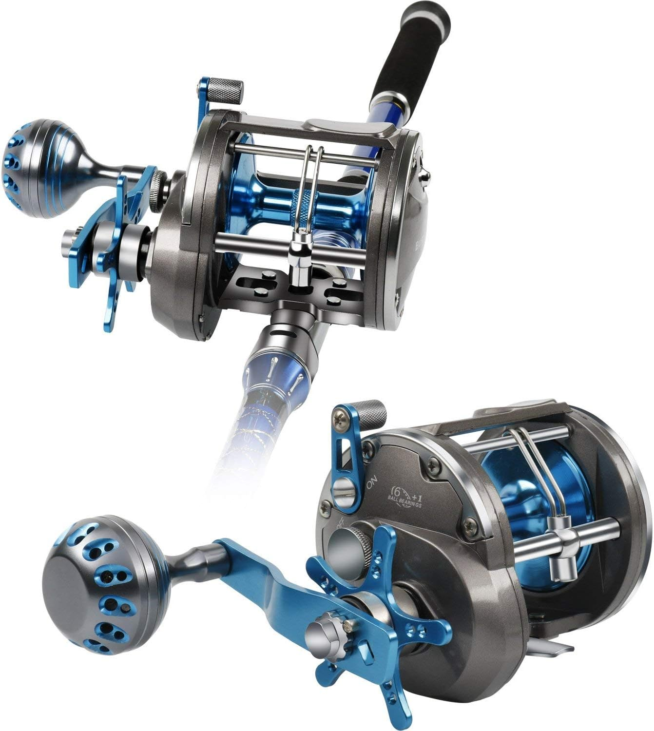 Trolling Reel Saltwater Level Wind Reels, Drag Reels Boat Fishing Ocean Fishing for Sea Bass Grouper Salmon - Sha40 image number 6