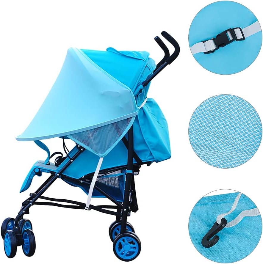 Baby Pram Stroller Sun Shade Cover Pushchair Canopy Cover Sun Shade Baby Stroller Awning Universal Buggy Sun Cover Stroller Car Seat Sun Shade Hood Adjustable Stroller UV Protection Cover image number 5