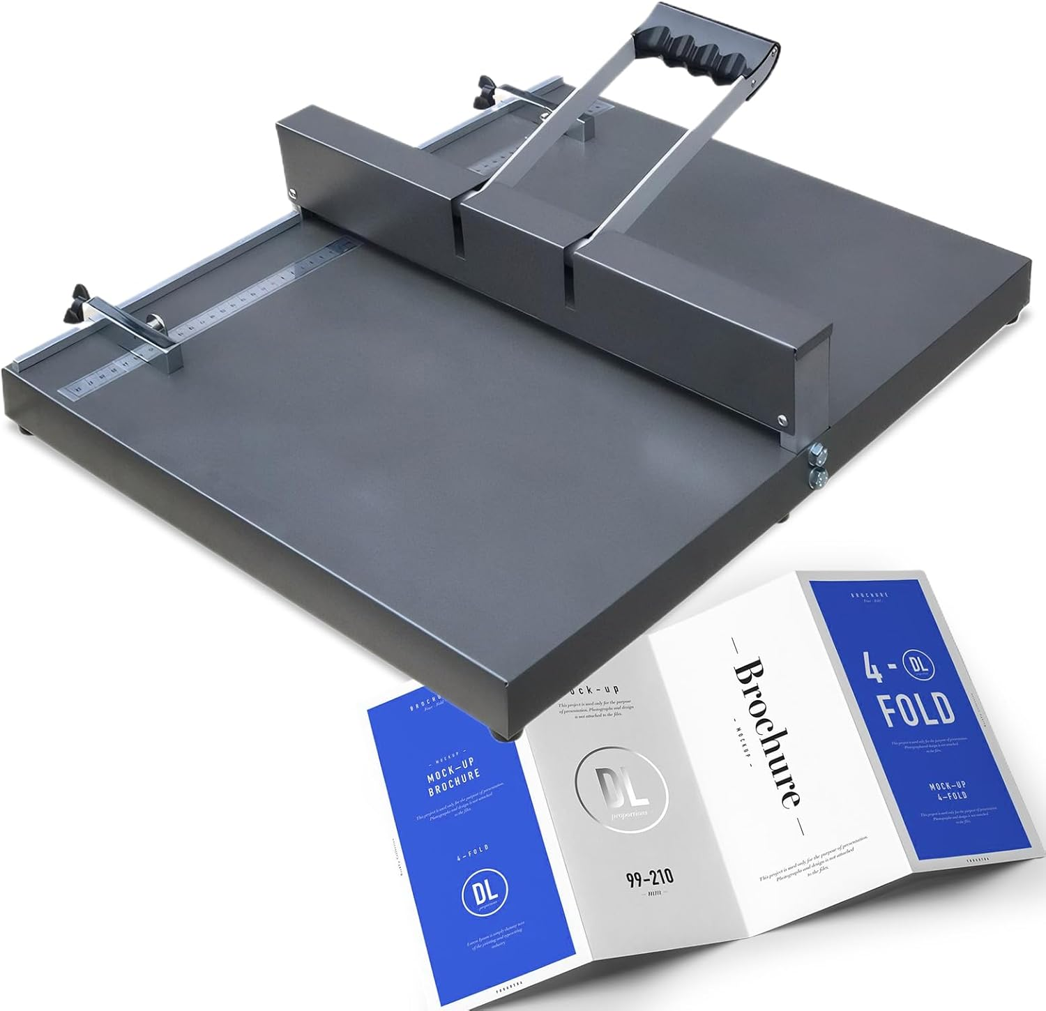 Xoxomeg 350Mm Manual Creasing Machine, A3/A4 Paper Folding Machine, Scoring Paper Creasing Machine, Desktop Heavy Duty Metal Paper Creaser for Greeting Cards Booklets Photo Papers image number 5