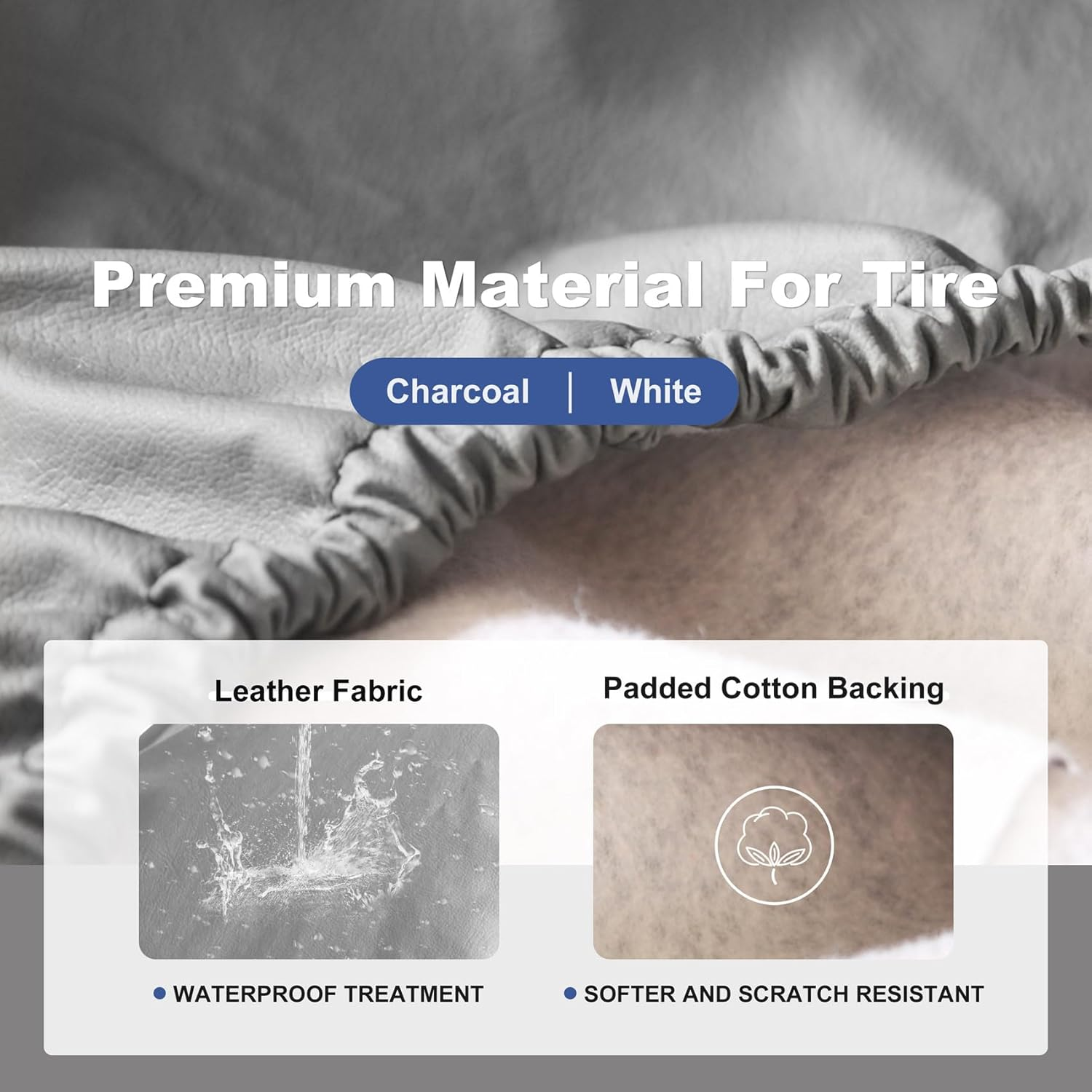 Explore Land Tire Covers 4 Pack - Tough Wheel Protector for Truck, SUV, Trailer, Camper, RV Universal Fits Tire Diameters 39-42 Inches, Charcoal image number 6