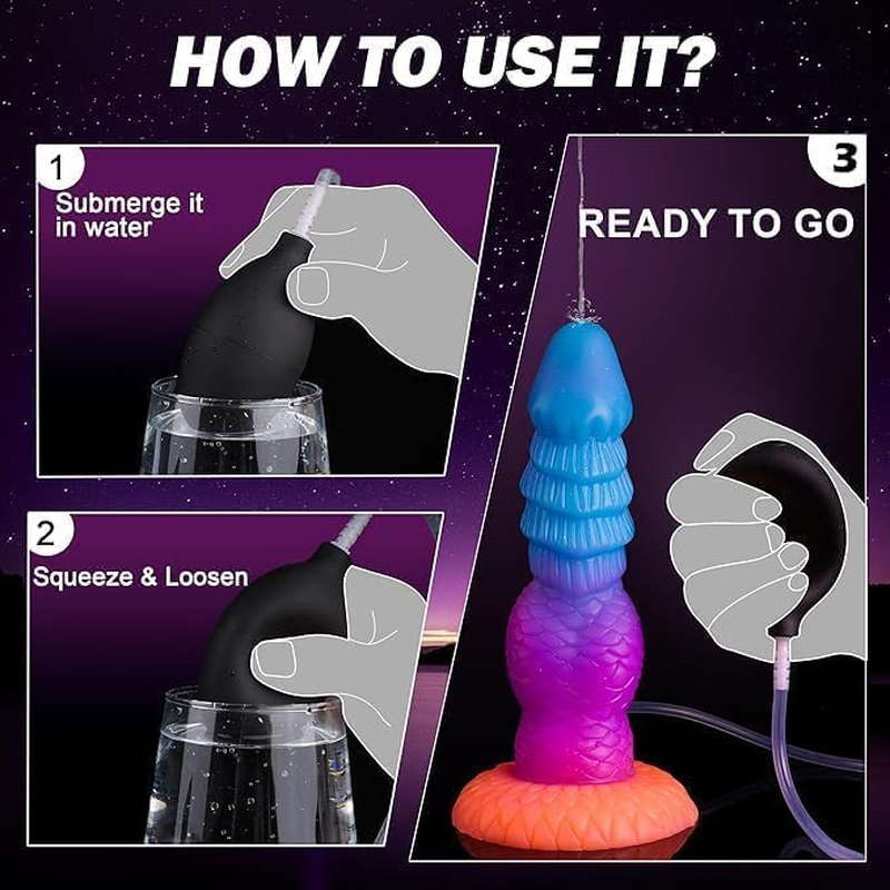 8 Inches Squirting Dildo, Ejaculating Dildo with Knot, Luminous Monster Fantasy Cumming Knotted Penis Glow in the Dark, Adult Sex Toys for Women Men image number 1