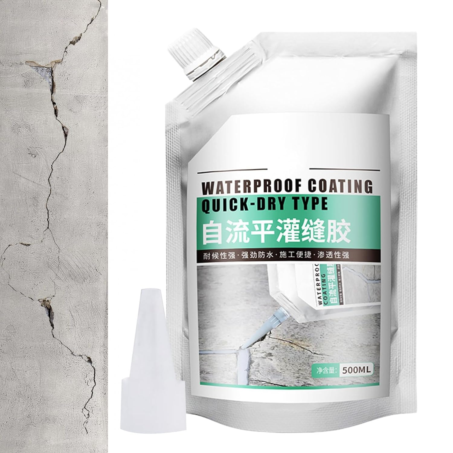 Concrete Repair Sealant,500Ml Ground Sealing Glue - High-Strength Waterproof Crack Sealing Adhesive for Brick Floor Wood Stone Roof image number 6