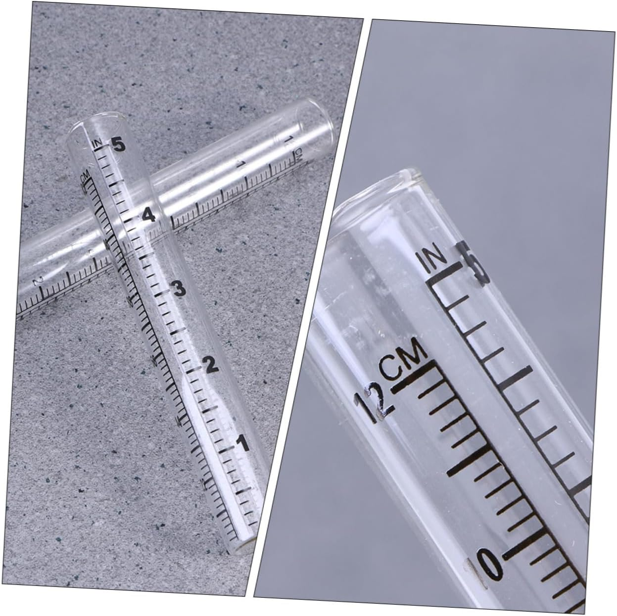 GANAZONO 4Pcs Glass Outdoor Rain Gauge Tubes 12Cm Accurate Home Weather Measurement Rainfall Collector for Garden and Lawn Monitoring