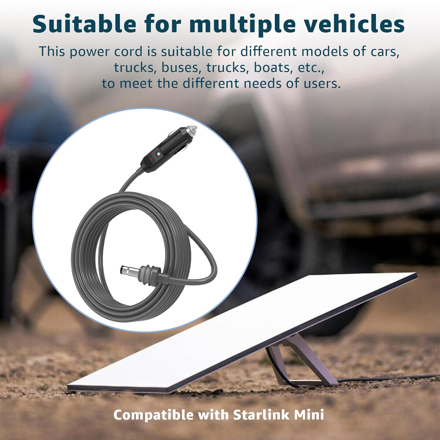 Hodeoo Cable for Starlink Mini Cigarette Lighter Cable,Replacement for Starlink Mini 12V Car Power Cable - Waterproof for Trucks,Buses,Ships 16FT image number 6