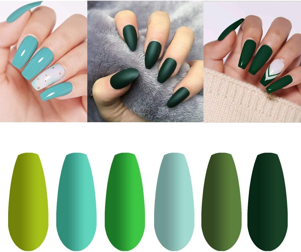 Vishine 6Pcs Soak off LED UV Gel Nail Polish Varnish Nail Art Starter Kit Beauty Manicure Turquoise Green Collection Set 8Ml image number 5