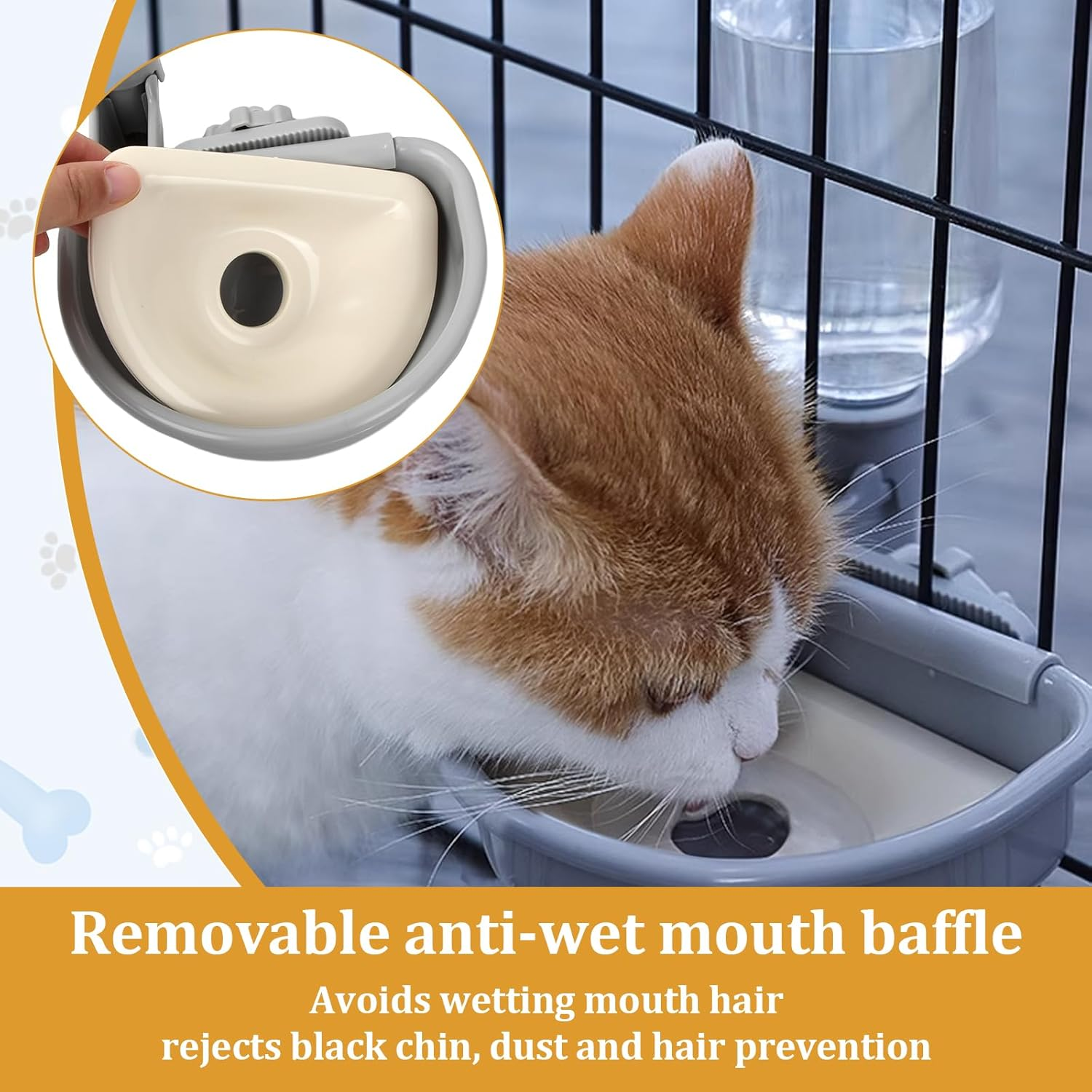 Pet Water Dispenser, Water Bottle for Dog Cages, 480 Ml Dog Drinking Bottle, Pet Drinking Fountain, Automatic Water Bowl for Cat Dog Rabbit Animal (Blue)