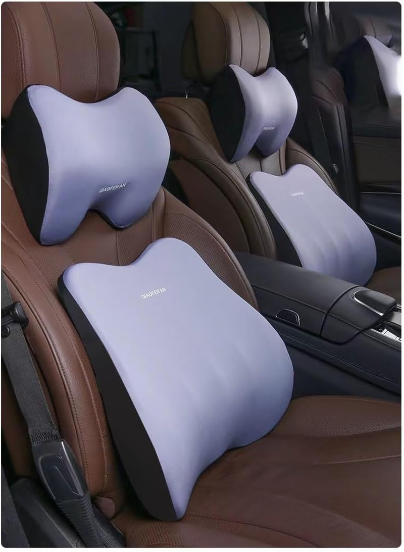 Car Seats, Car Waist Support Cushion, Memory Foam Neck Pillow Backrest Cushion Head Pillow Neck Pillow, Ergonomically Designed Four Seasons GM Office Seat Cushion (Yun Mo Grey Waist Cushion) image number 2