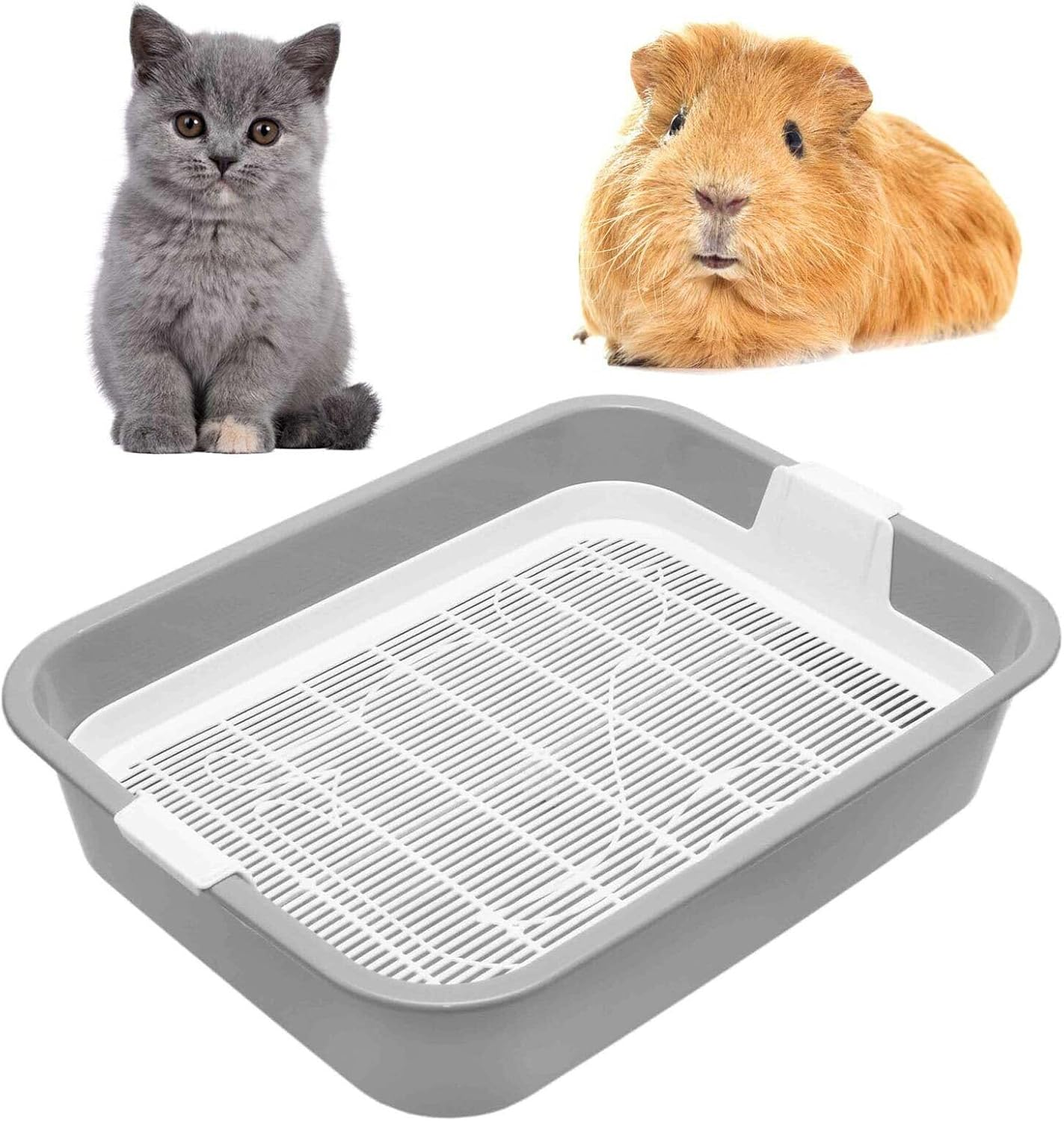 4Big.Fun Kitten Litter Tray Small Cat Litter Tray for Kittens with Strainer Toilet for Small Animals Rabbit Toilet Rodent Toilet