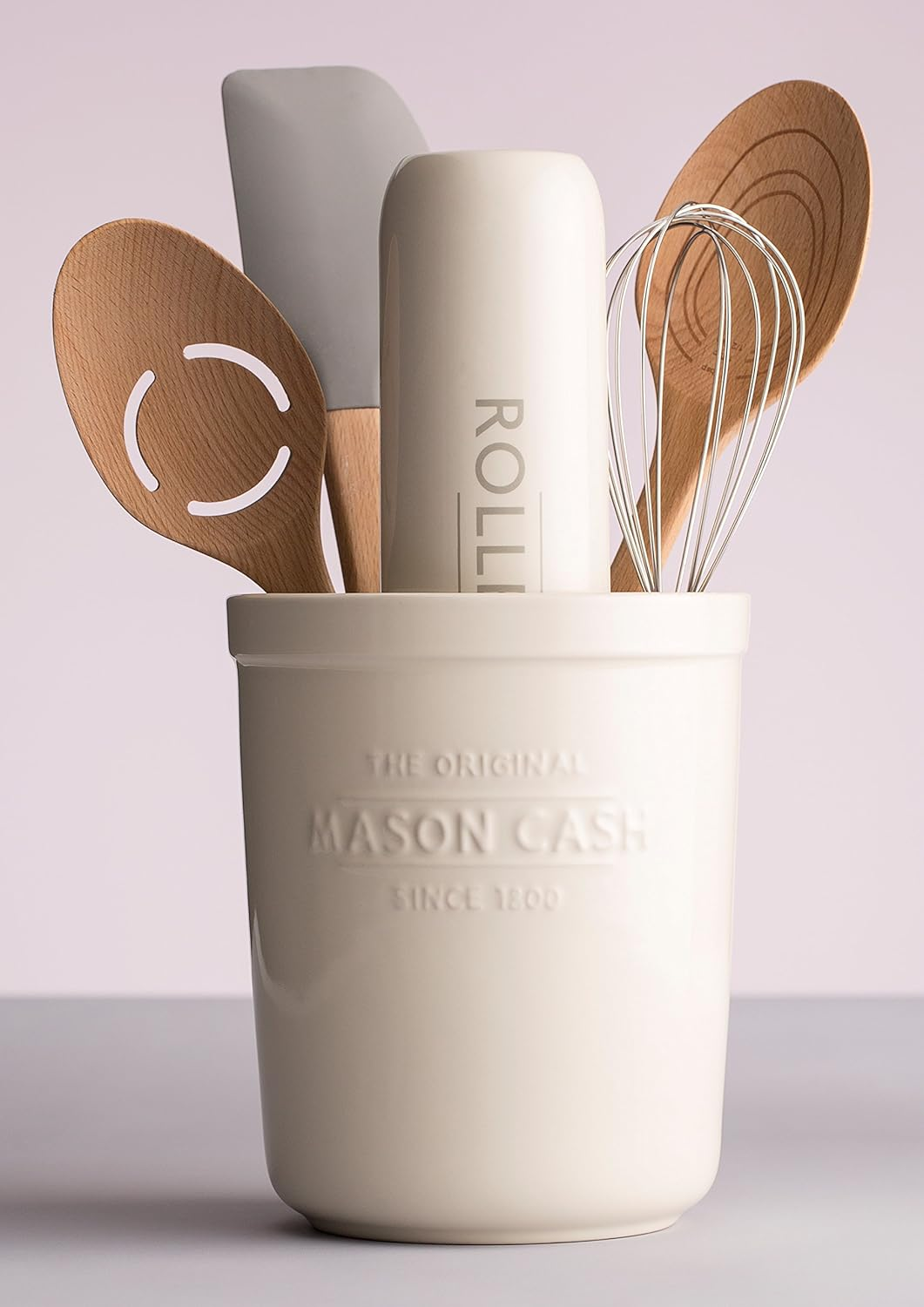 Mason Cash Innovative Kitchen Stoneware Utensil Pot, 1.8L, White 28496, 16 X 16 X 20 Cm image number 4