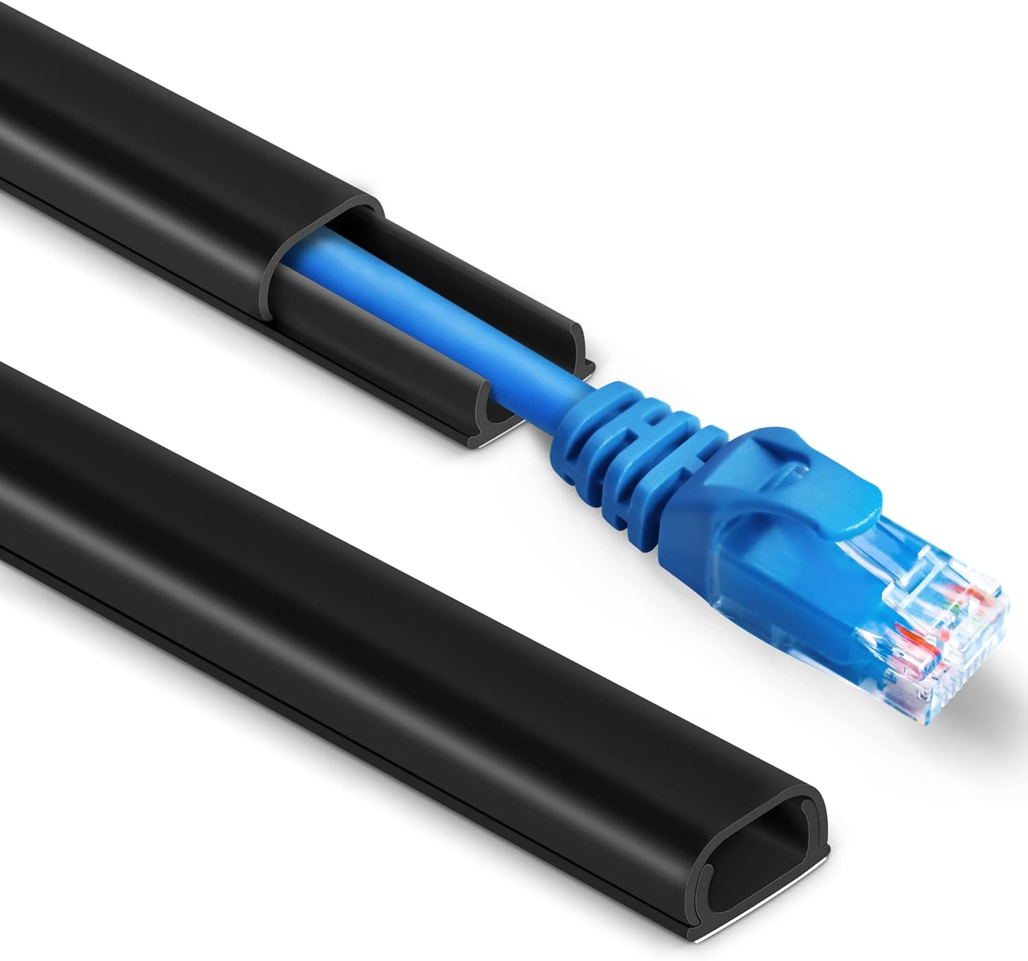 153In Cord Hider Wall, Wire Hiders for 3 Cords, Cord Cover for 2 Thick Extension Cables, Paintable Cable Cover to Hide Cords Wall Mounted TV, Cord Concealer, 9X L17In X W0.95In X 0.47In, White