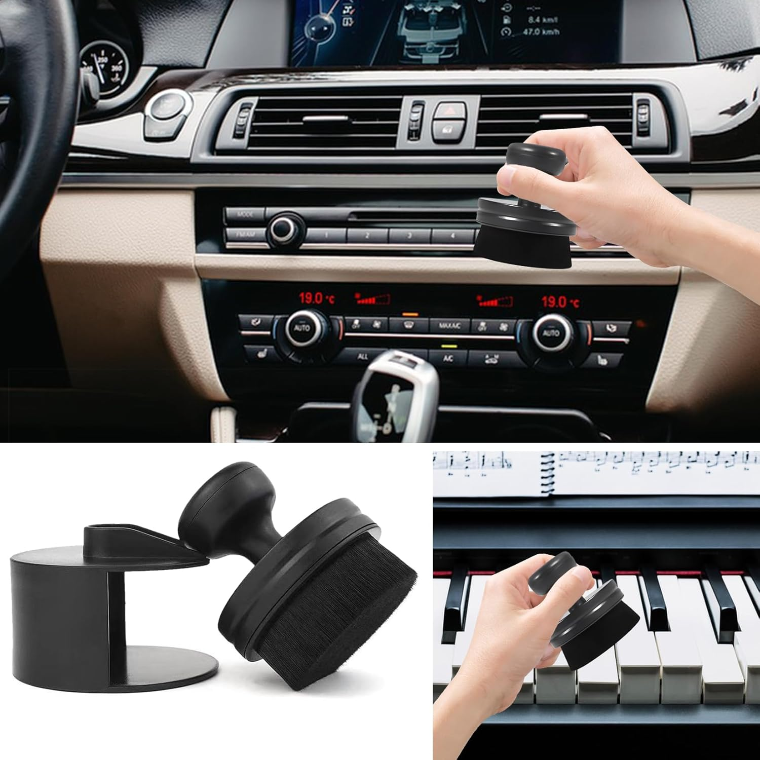 Jurcicat Pack of 2 Tyre Shine Applicator Brush, Professional Tyre Care, Tyre Care, Detailing Brush for Radiant Car Tyres, Ventilation Openings, Interior image number 5