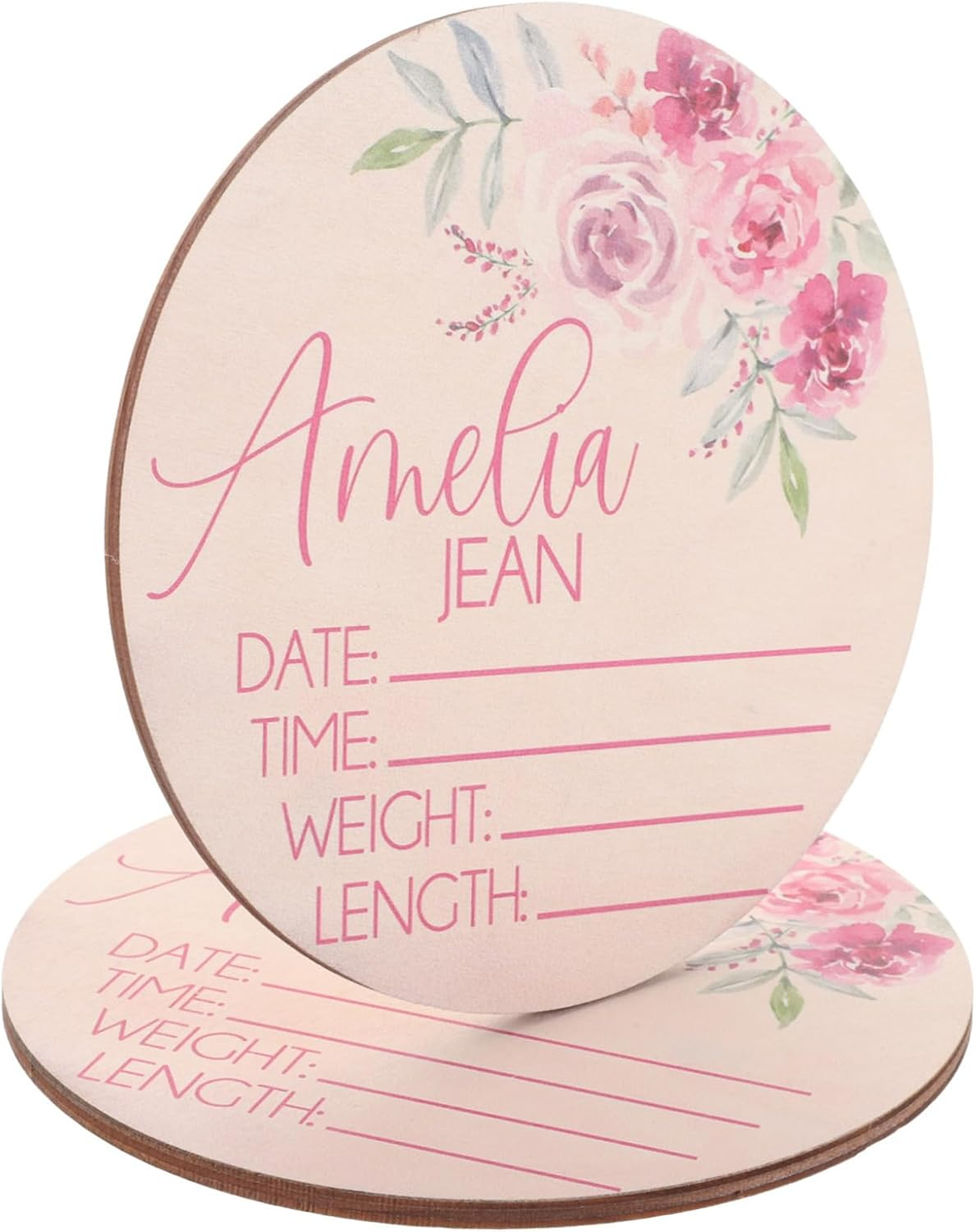 Toyvian 2Pcs Birth Announcement Sign 'S Name Shower Decorations Newborn for Nursery image number 3