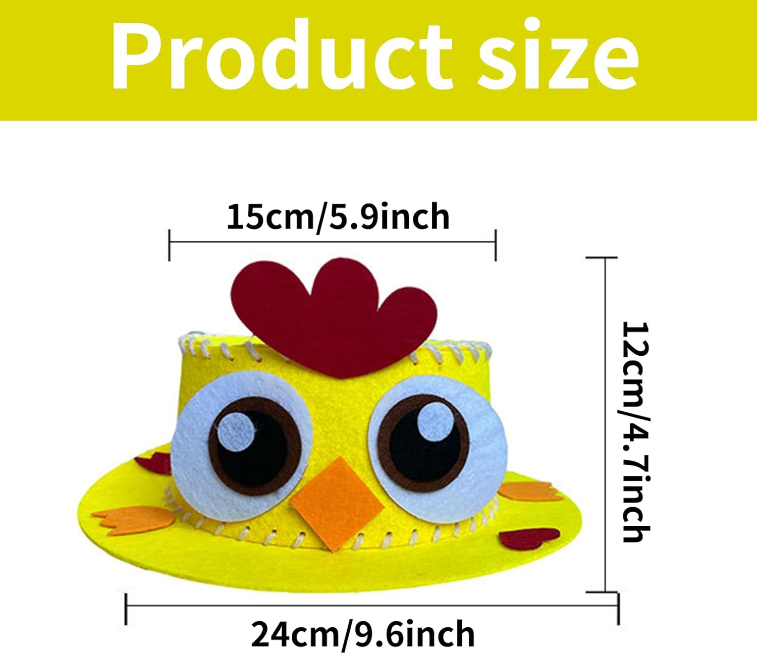 Easter Bonnet Decorations Kit,Yellow Chick Make Your Own Easter Bonnet for Boys & Girls,For Kid Party Activities Decorate,Diy Easter Hat Kit,Easter Party Favors,Easter Craft Supplies image number 5