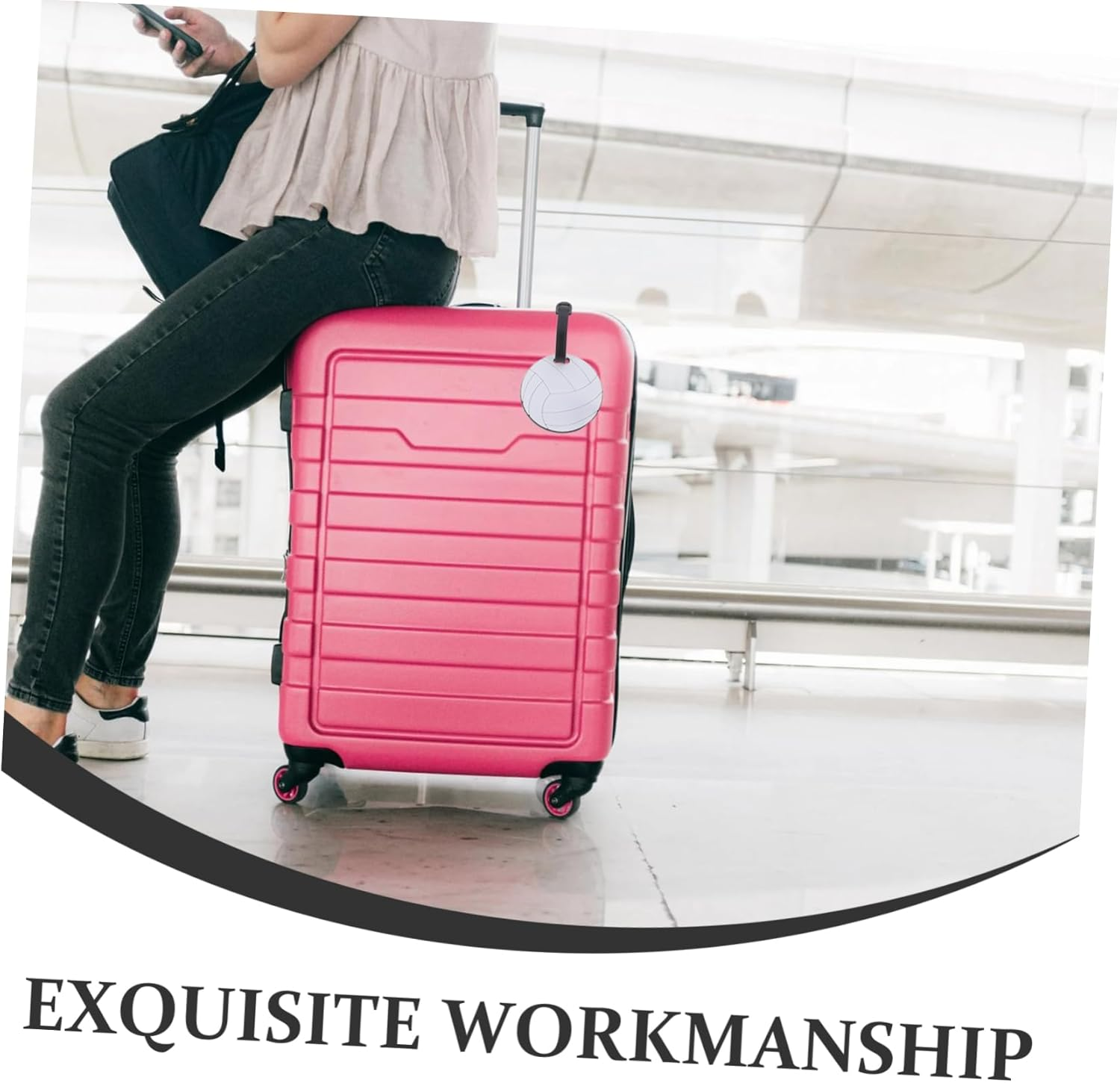 ROMISBABA 5Pcs Sports Luggage Tags PVC Soft Rubber for Rugby Baseball Basketball image number 6