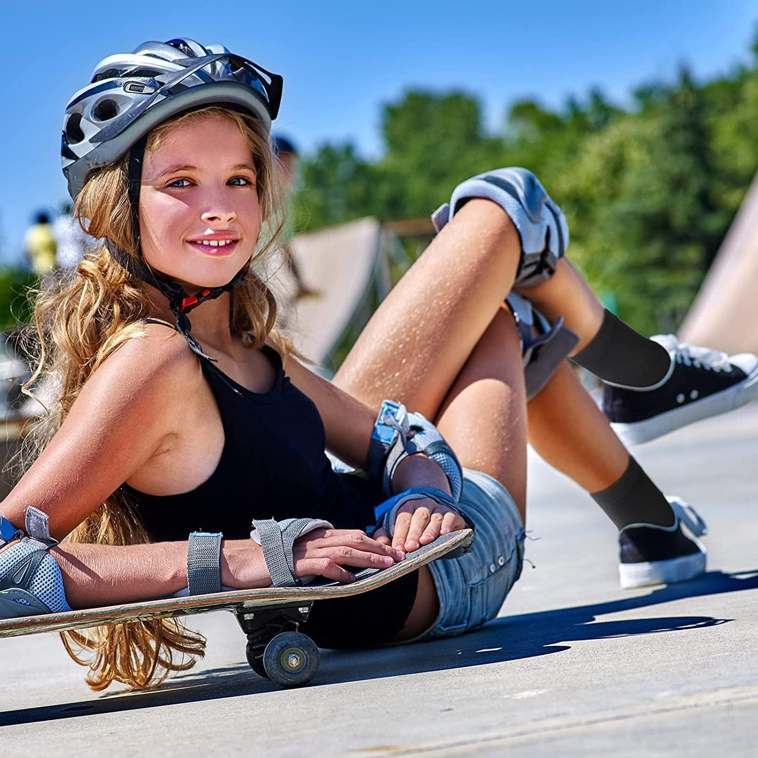 Kids Ankle Compression Socks Elastic Ankle Compression Sleeve Sports Ankle Support Brace for 5-12 Years Boys and Girls,2 Pairs Kids Ankle Brace image number 5