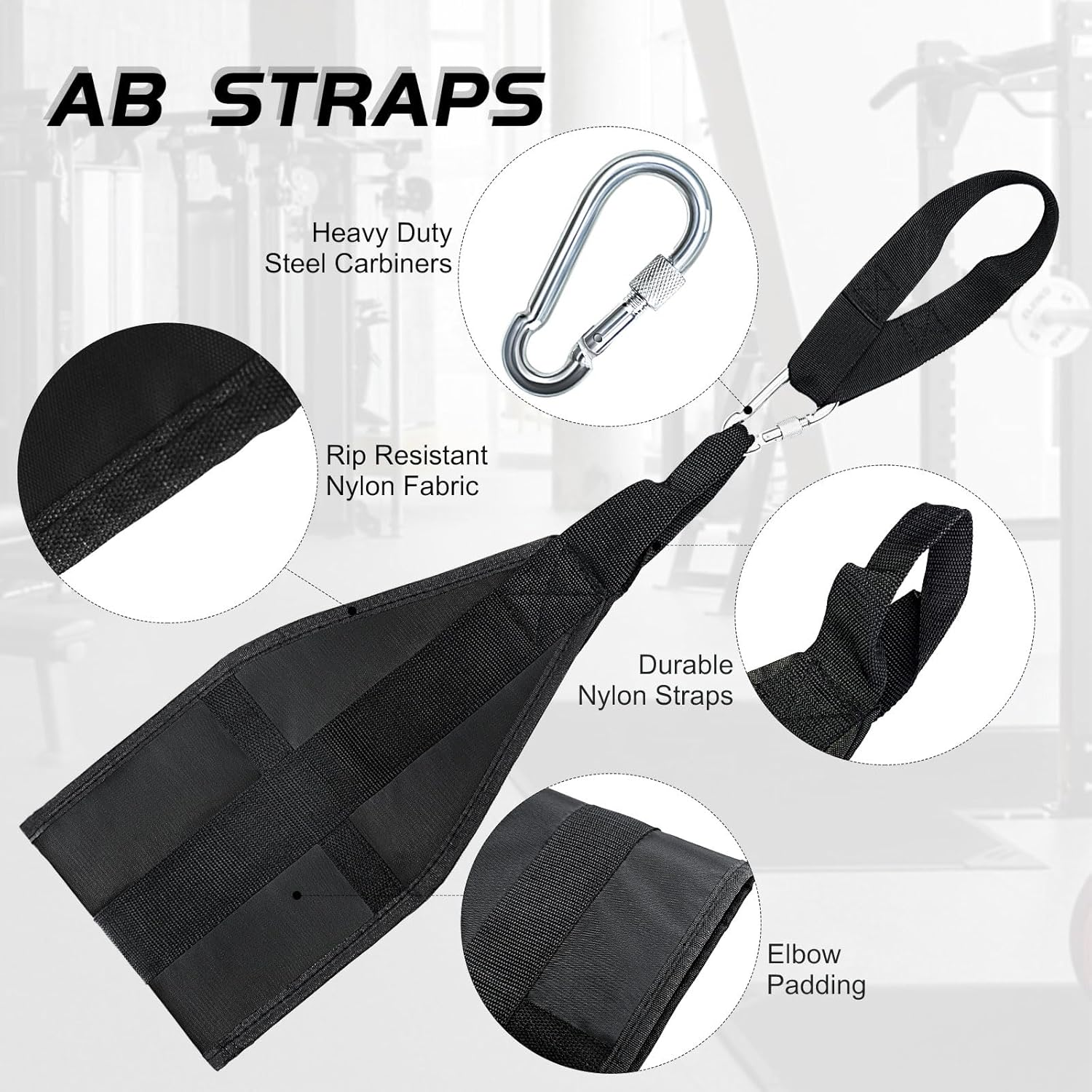 Hanging Ab Straps for Pull up Bar: Gym Ab Sling Straps for Arm Pull up Workout Support for Training Knee and Leg Raises image number 5