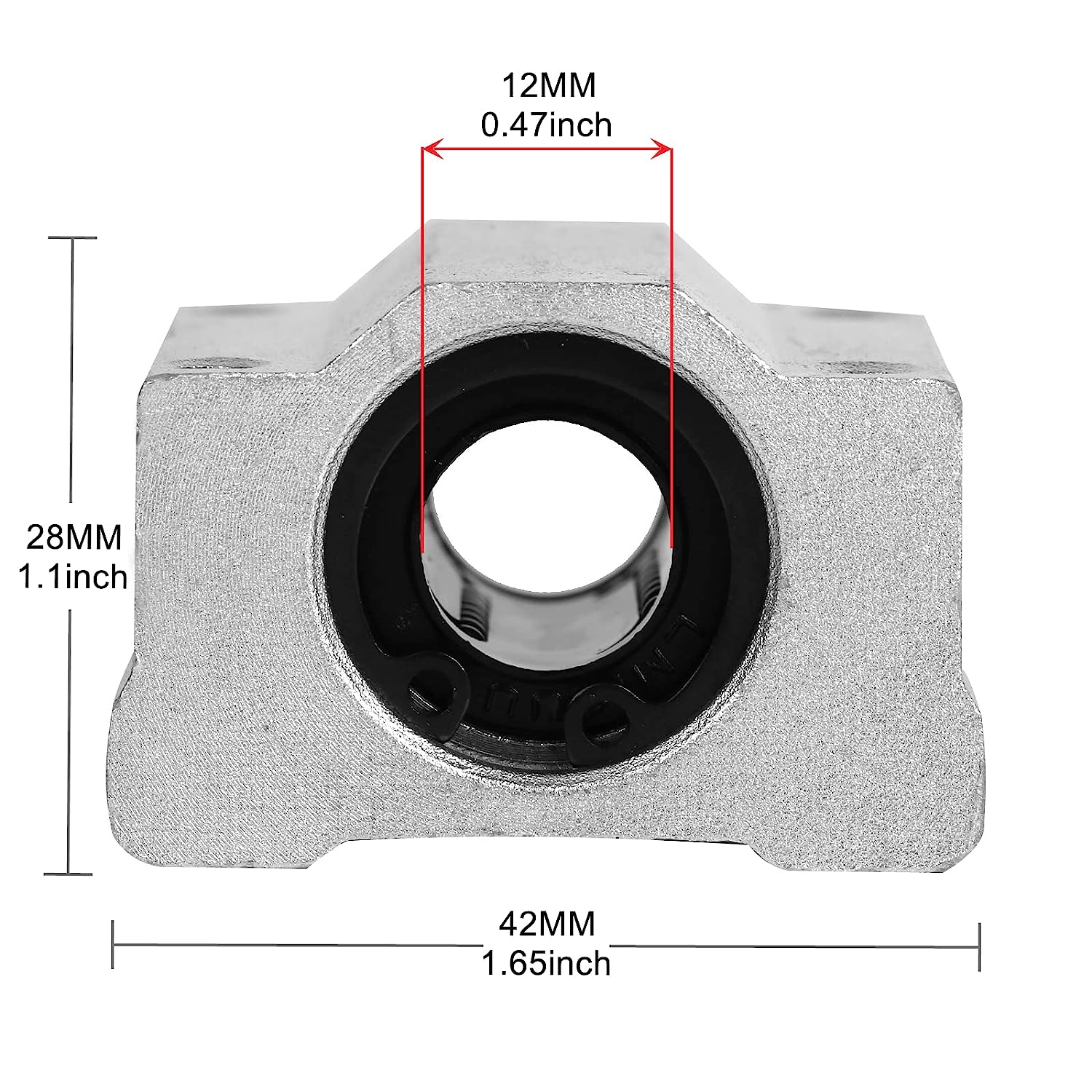 Ruimou 4Pcs SCS12UU Linear Motion Ball Bearing Slide Unit Bushing(12Mm Inner Dia.) for CNC Machine Linear Sliding, 3D Printer Part image number 4