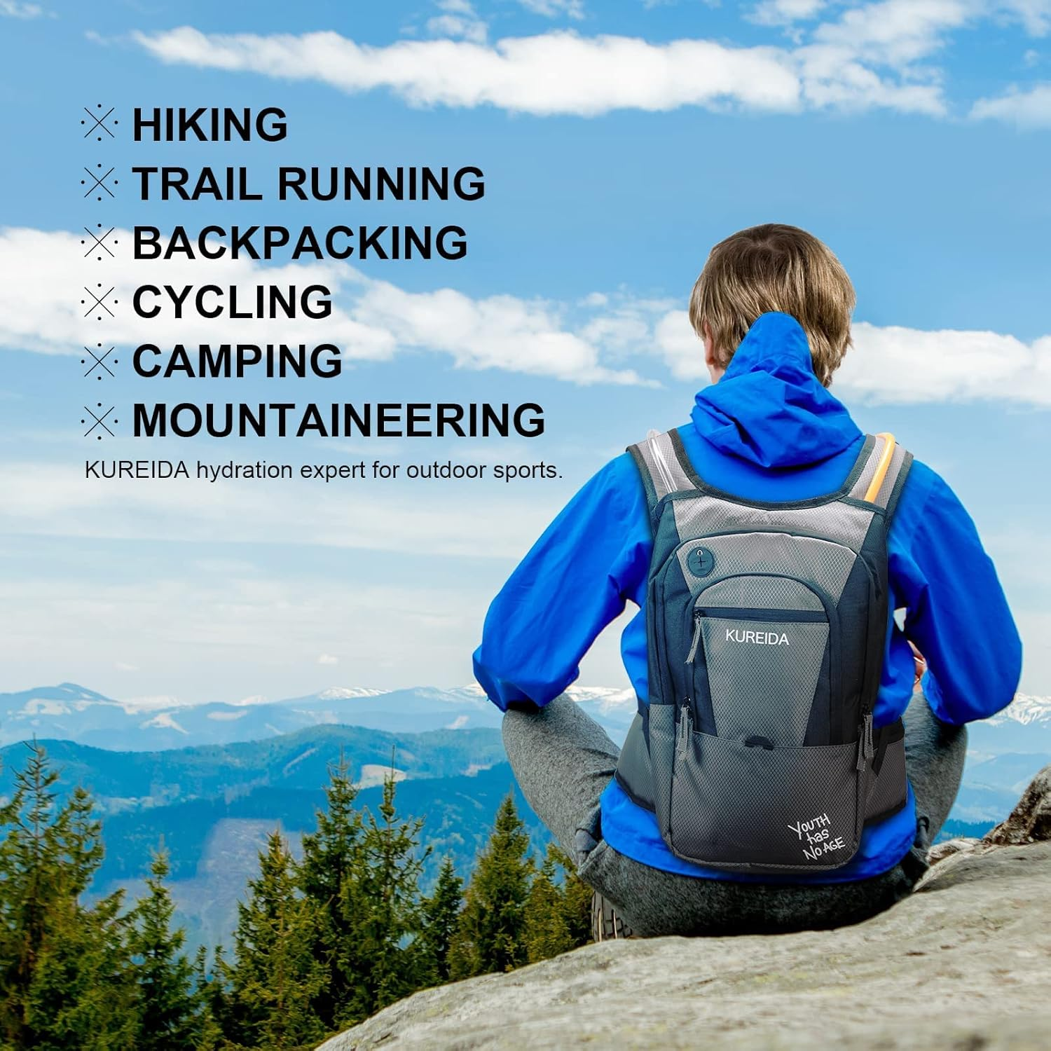 KUREIDA Dual Hydration Bladder 2 Liter,Water Bladder for Hiking Backpack Leak Proof,Water Reservoir for Hydration Pack,Bpa Free,Carry Water and Electrolytes,Tpu Material image number 3