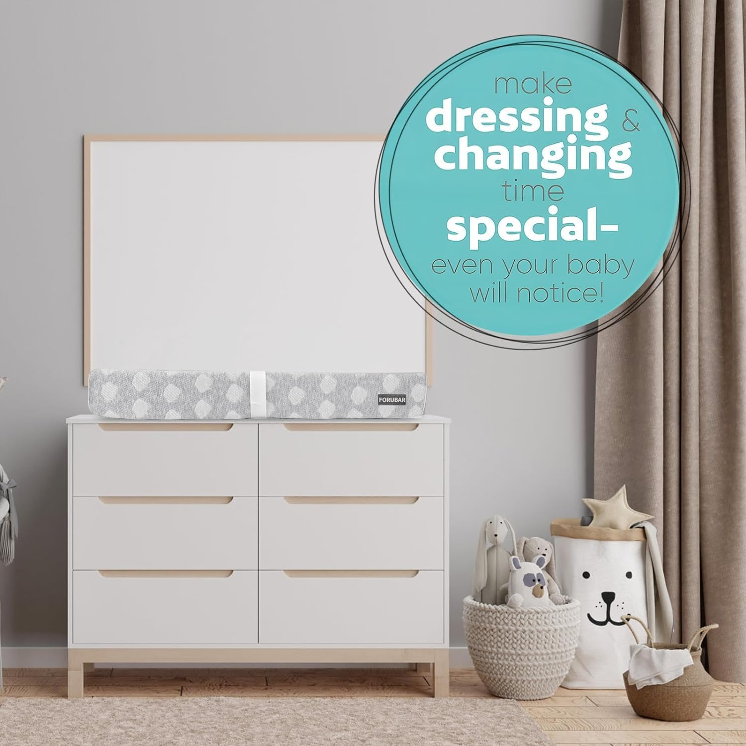 Baby Diaper Changing Pad with Washable Cover, Waterproof & Non-Slip Baby Change Mat for Infant Newborn, Cozy & Breathable Baby Change Table (Changing Pad + Cover (Cloud)) image number 5