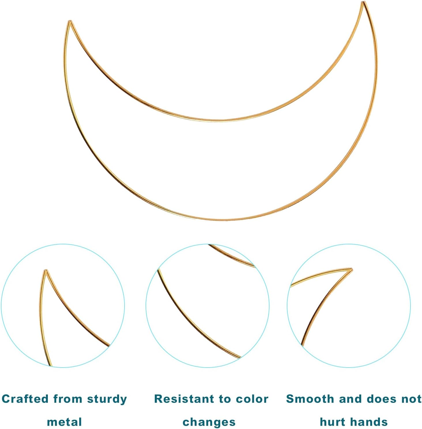 2PCS Gold Moon DIY Dream Catcher Kit,Wreath Making Supplies,Metal Ring for Crafts,Macrame Hoop,Macrame Supplies,Metal Hoops for Crafts,Craft Rings,Dream Catcher Supplies,Home Wall Hanging Wreath Decor image number 4