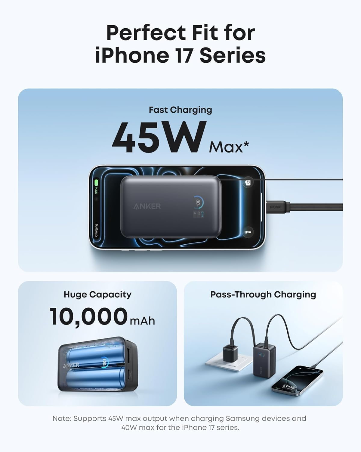 Anker Nano Power Bank, 10,000Mah Portable Charger with 2.3 Ft Instacord Retractable Cable, 45W Max Compact Battery Pack, Smart Display, for Iphone 17 Series, Ipad, Galaxy, Pixel, and More image number 5