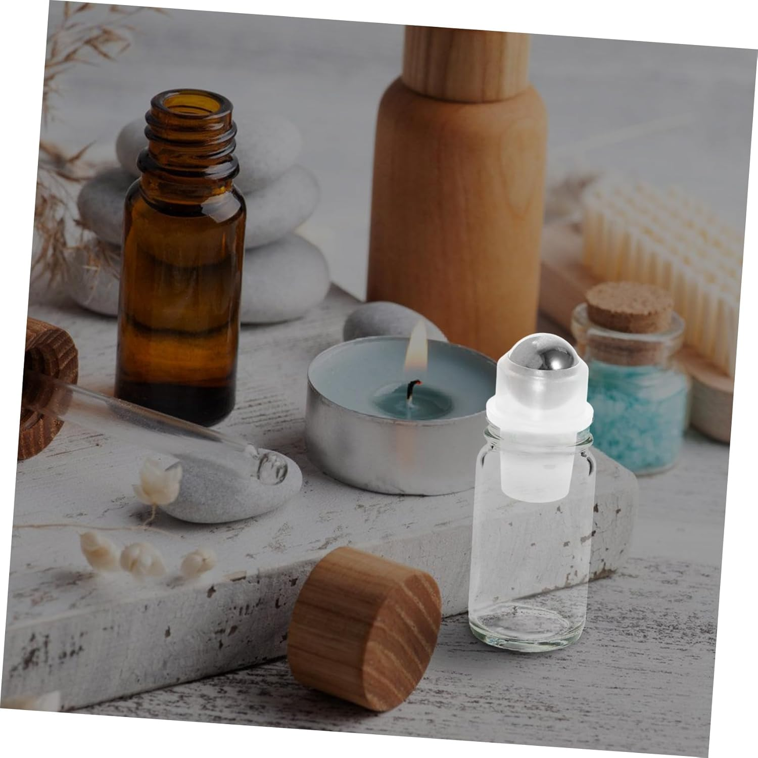 TINEASUR 20Pcs Stainless Steel Roller Ball Fitments for Inner Neck Essential Oil Bottles Leakproof Replacement Tops Smooth Dispensing and Bottle Accessories for Home Office Spa Use image number 1