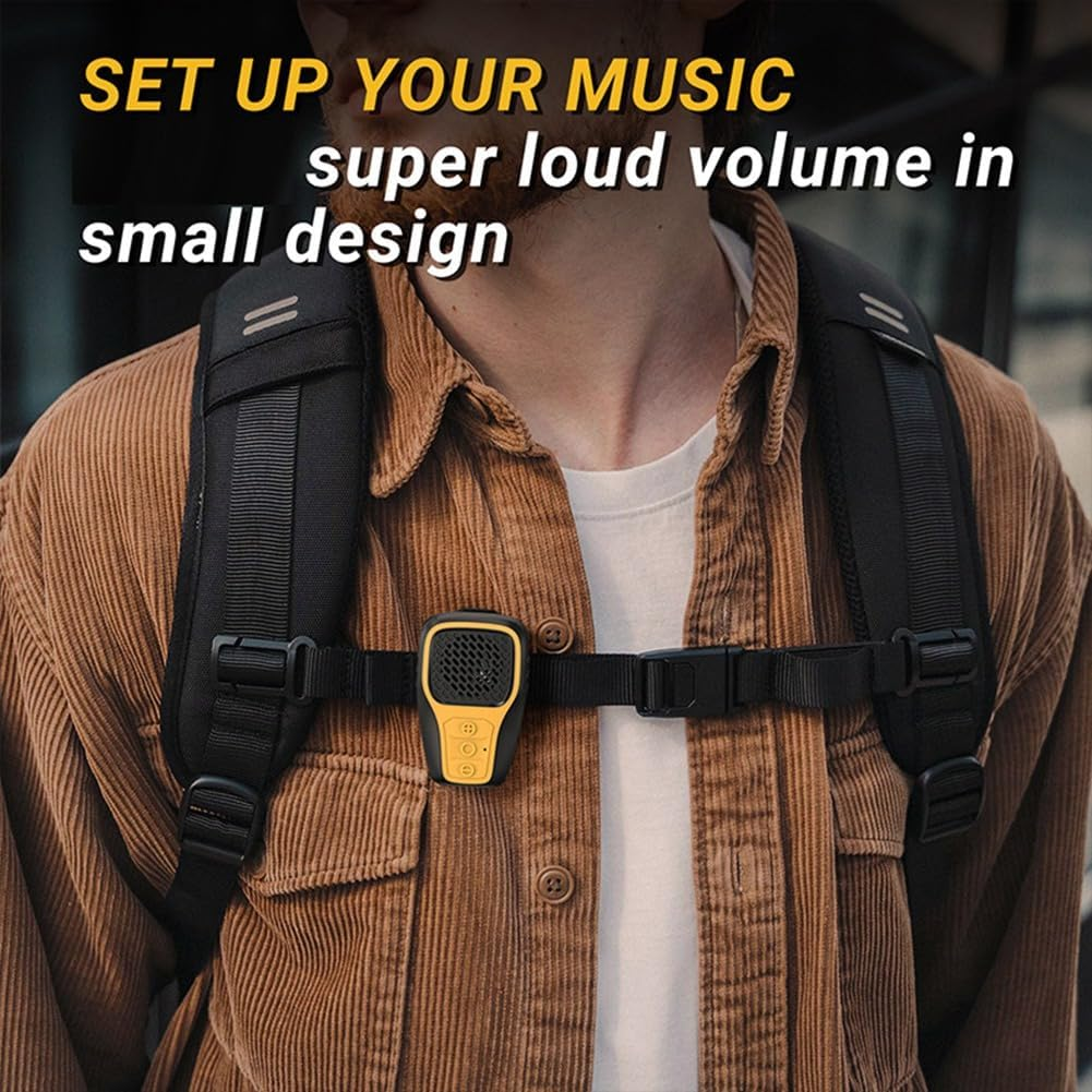 Jindanju Wireless Bluetooth Speaker Wearable Mini Magnetic Suction Portable IPX67 Waterproof Stereo Column Subwoofer Black+Blue image number 1