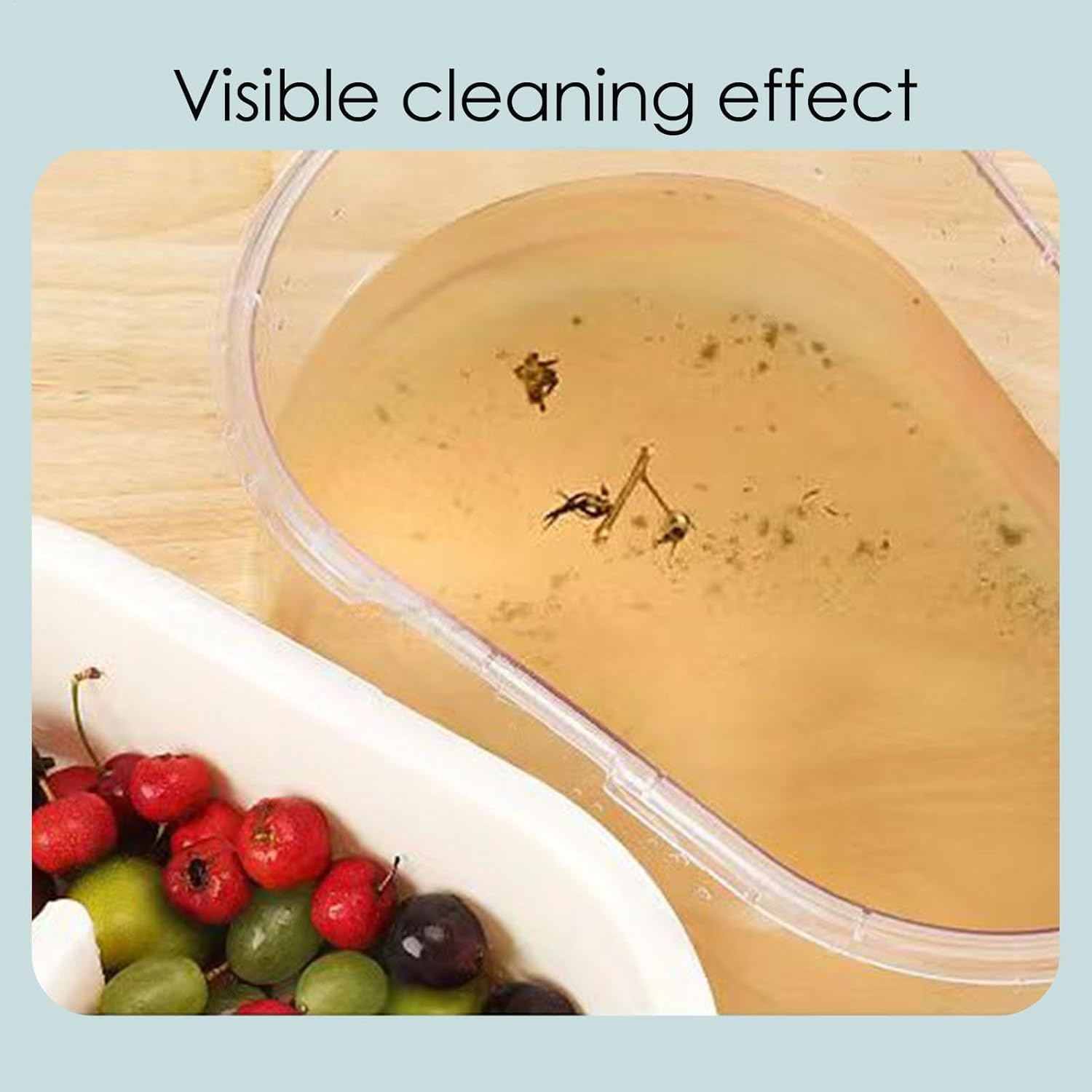 Fruit Cleaner Spinner - Fruit Spinner and Strainer | Vegetable Scrubber with Lid Brush, Colander and Bowl | Kitchen Scrubber | Labor-Saving | Efficient Cleaning for Berries image number 1