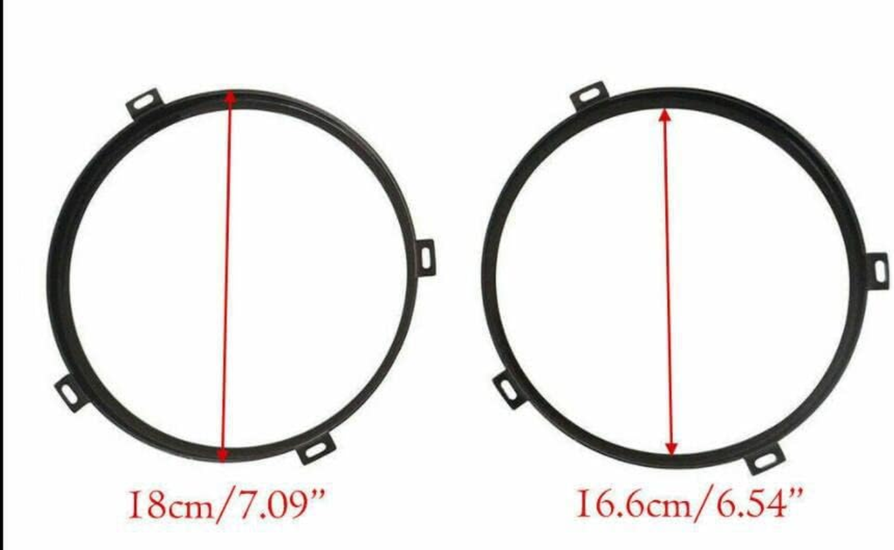 Kkone Black 7'' Headlight Retaining Ring Headlamp Bezel for Jeep Wrangler JK 2007-2018 image number 1