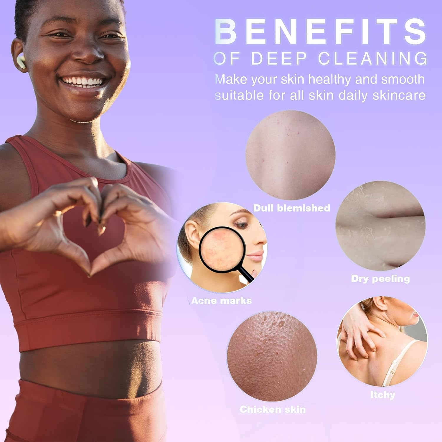 4 Pieces African Bath Sponge African Net Long Net Bath Sponge Enjoy Luxurious Exfoliation, Deep Cleansing, and Silky Smooth Skin Every Day(Brown, Blue, Purple,Grey) image number 2