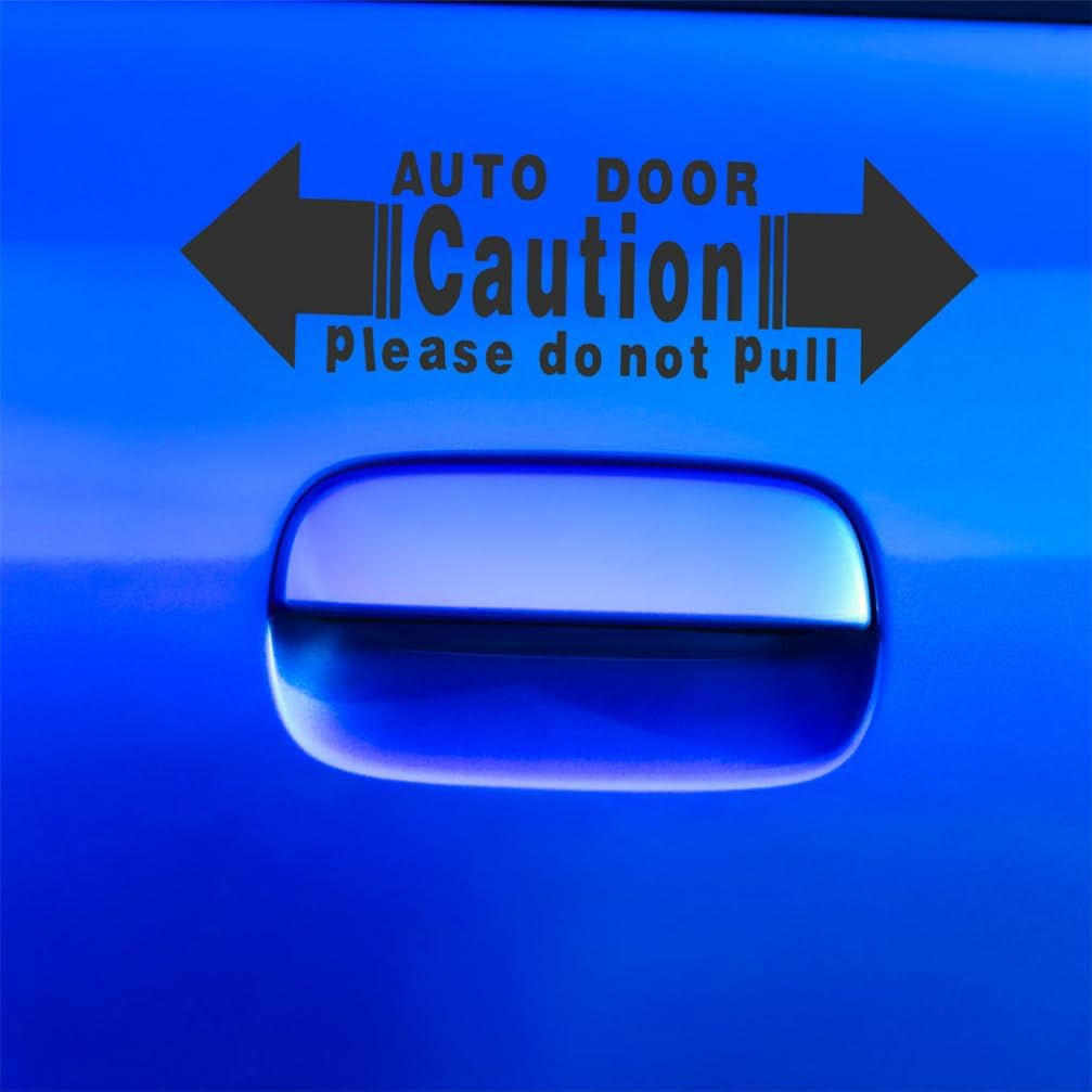 Iplusmile 4Pcs Caution Automatic Door Stickers, Self Adhesive Auto Door Automatic Sliding Door Signs Easy Installation Vinyl Warning Sign Caution Sticker Decals image number 4