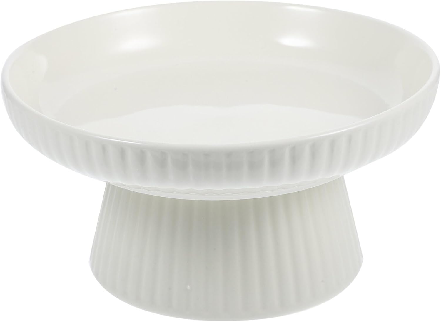 1PC White Ceramic Fruit Bowl for Kitchen Counter, Ceramic Footed Serving Bowl, Dessert Display Stand Food Snack Storage Tray for Home Kitchen image number 2