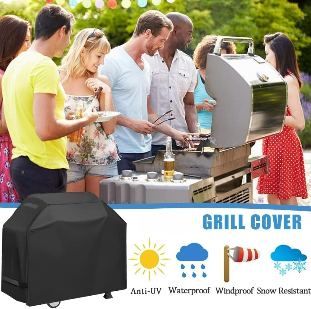 BBQ Grill Cover, Waterproof 210D Heavy-Duty Gas Grill Cover, Anti-Uv Material with Elastic Strap (190 * 71 * 117 CM) image number 1