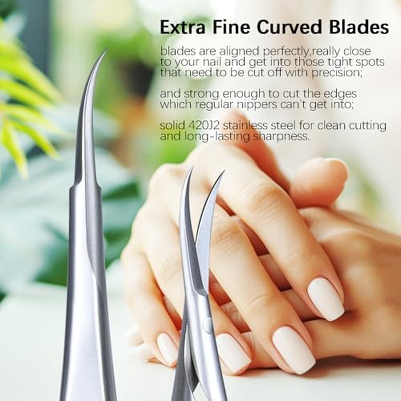 Jerssamy Cuticle Scissors Extra Fine Curved Professional Ultra Sharp Precise Pointed Tip Cuticle Trimmer Cutter for Hang Nails and Dry Skin image number 1