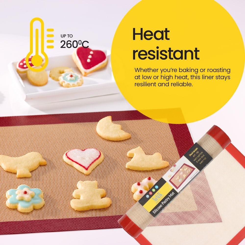 Nostik Reusable 30X40Cm Silicone Pastry Baking Mat - Red/Beige image number 5