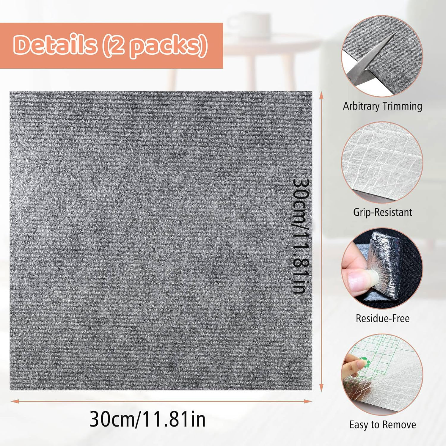 Lyvixora Cat Scratch Furniture Protector Mat, Self-Adhesive Couch Protector, anti Scratch Post Carpet image number 1