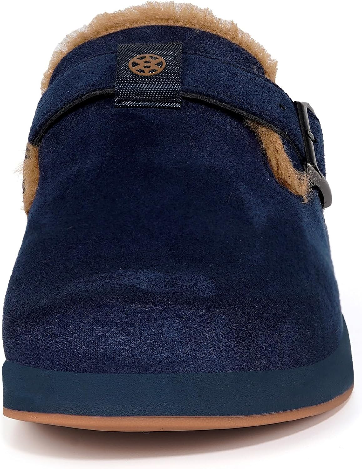Fur Lined Clogs for Women Men Suede Winter Slippers Arch Support Slip on Mules Potato Shoes with Removable Cushion Footbed Warm Home House Shoes, Deep Blue, 7.5 Women/6 Men image number 3