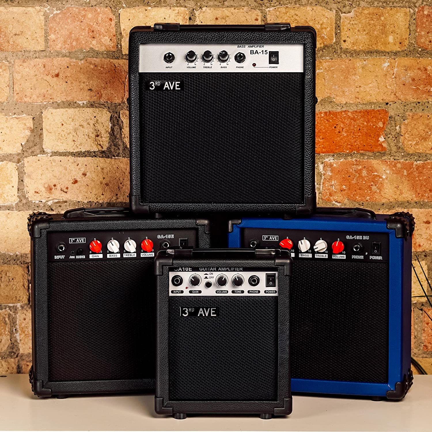 3Rd Avenue 15W Guitar Practice Amplifier with Headphone Output, Overdrive Switch, 2 Band EQ, Tone/Gain Controls &ndash; Portable Compact &ndash; Black image number 5