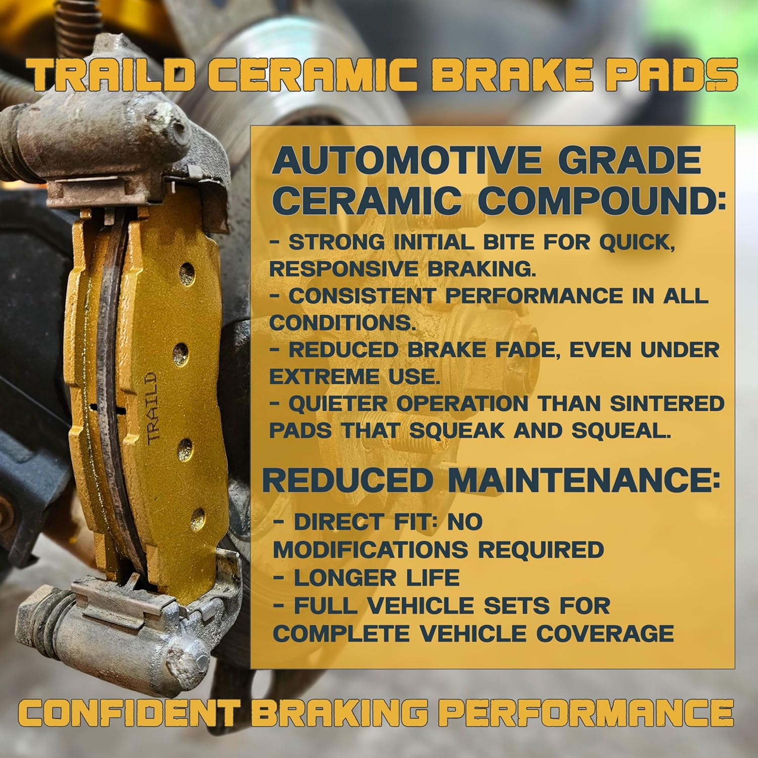 Traild CF Moto UFORCE 500, 600, 800, 1000 2018-2023 Ceramic Brake Pad Set Front & Rear image number 3